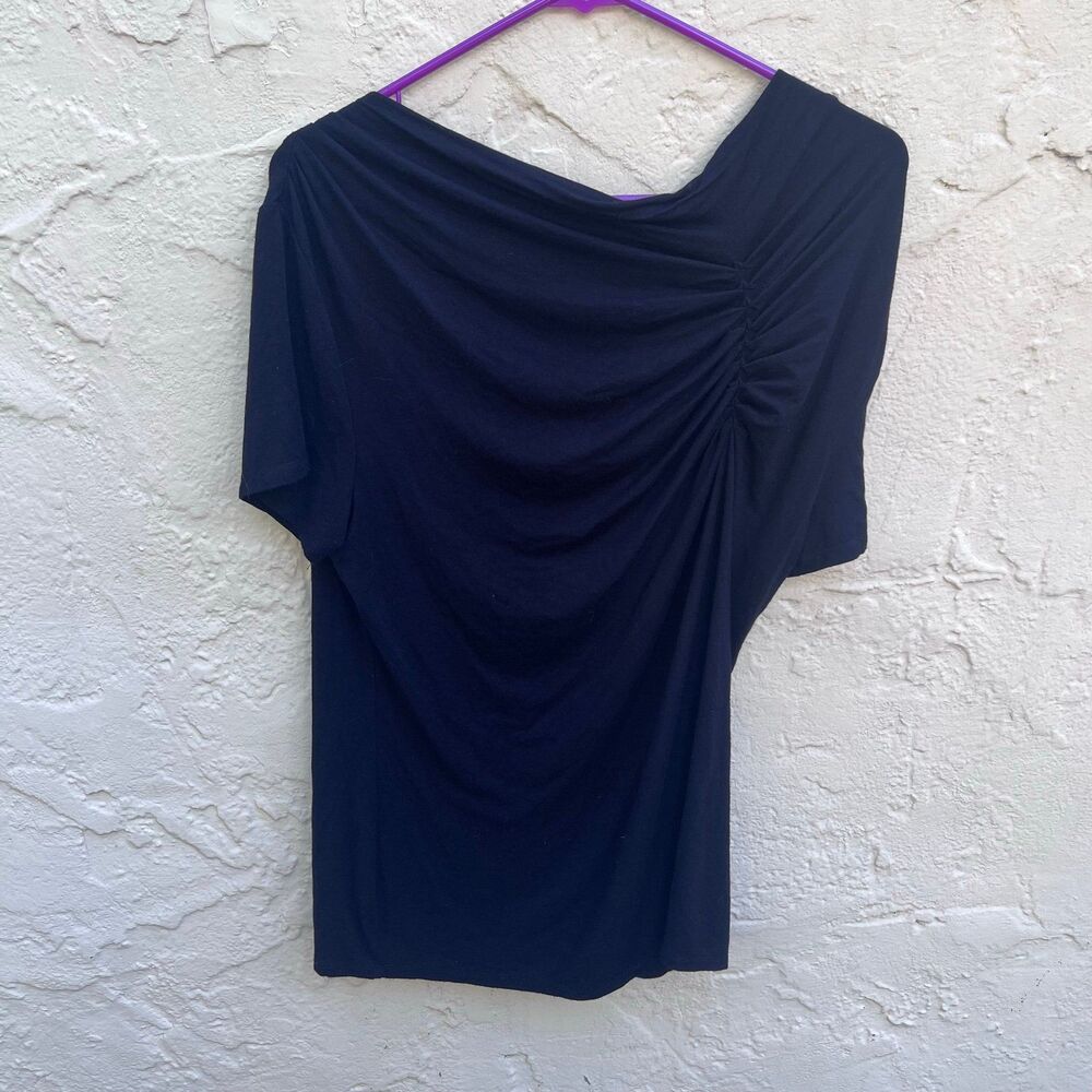 Women's draped ruched short sleeve top sz L